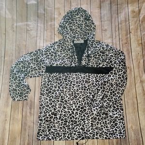 Size L leopard print quarter zip hoodie